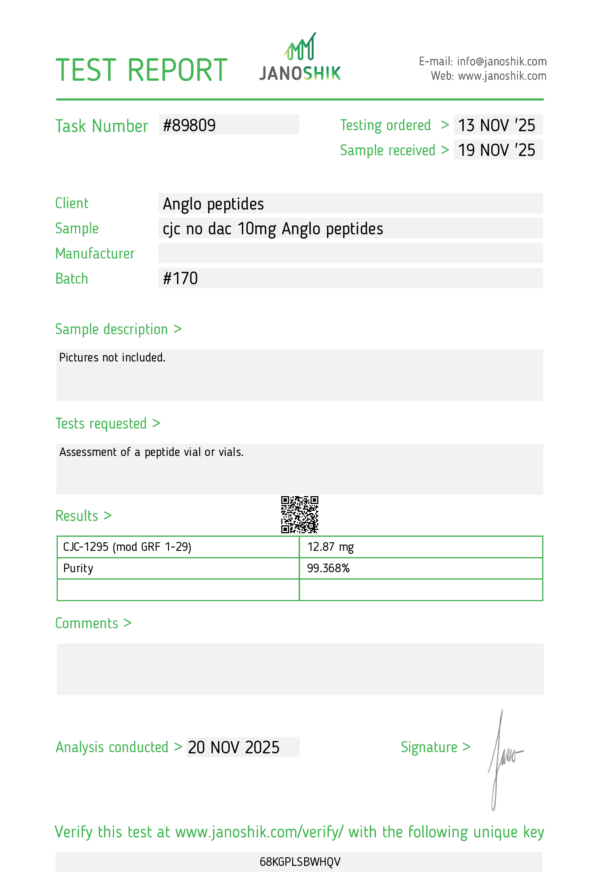 Buy CJC-1295 Ipamorelin 10mg+10mg UK | Anglo Peptides