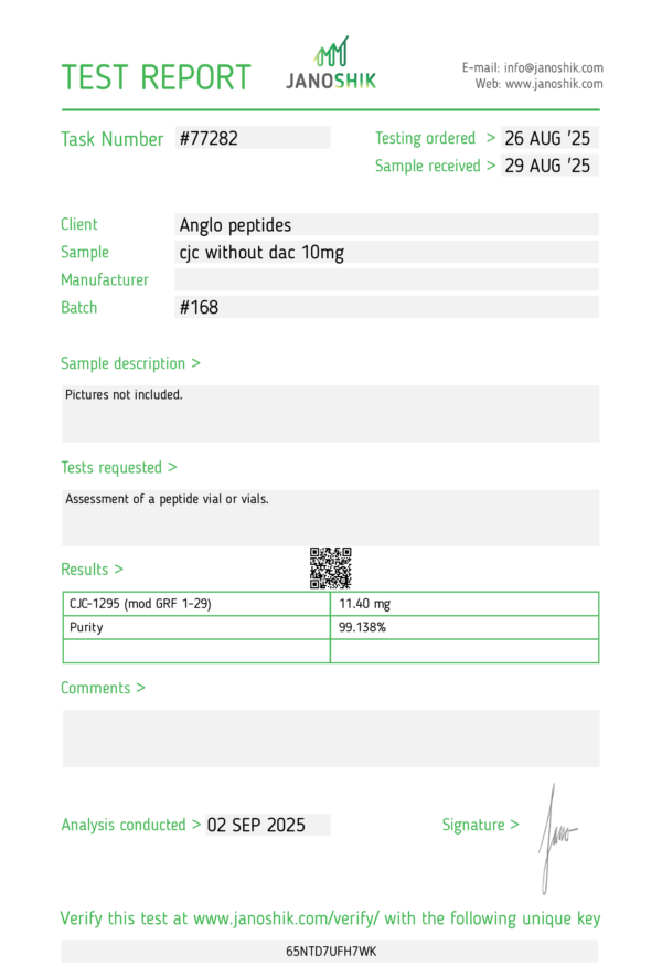 Buy CJC-1295 Ipamorelin 10mg+10mg UK | Anglo Peptides